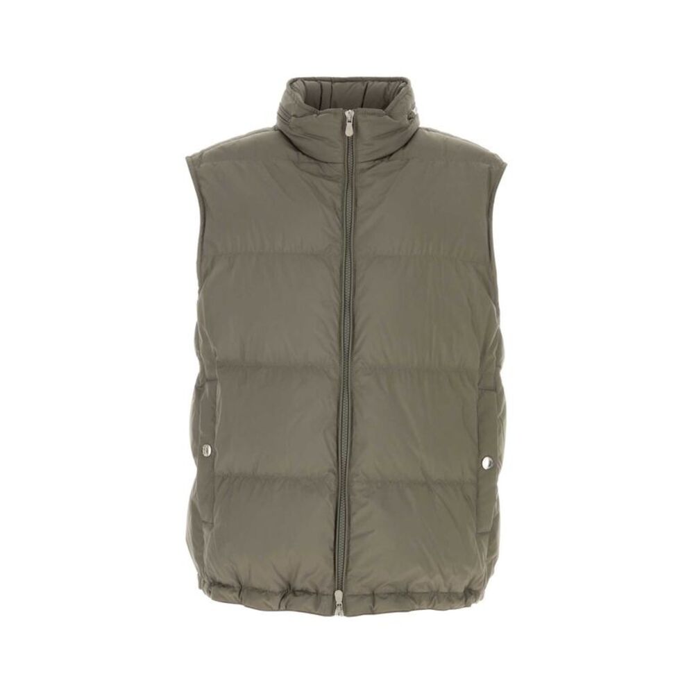 Brunello Cucinelli Men Grey Polyester Sleeveless Down Jacket